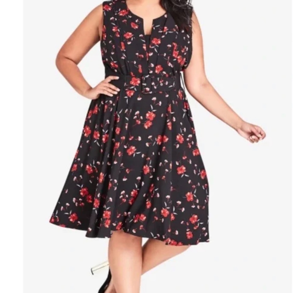 City Chic “In Love” Knee-Length Floral Dress | XL/22W